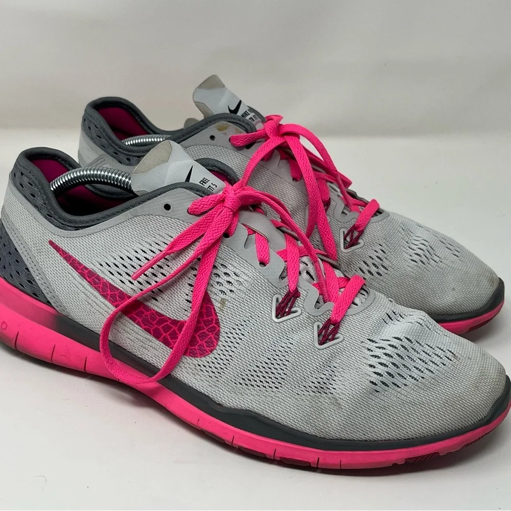 Woman’s Nike Free 5.0‎ TR Fit 5 Gray Pink Athletic Running Shoes Sz 10